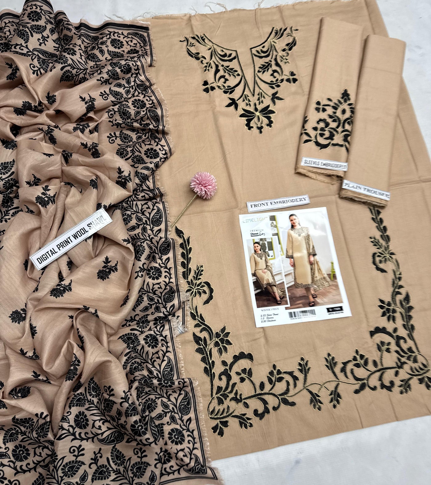 Embroidered lawn Three Piece|Factory outlet