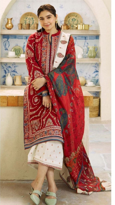 Dhanak 3pc unstitched heavy chiken kari|Factory outlet