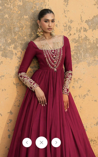Heavy embroidered chiffon maxi