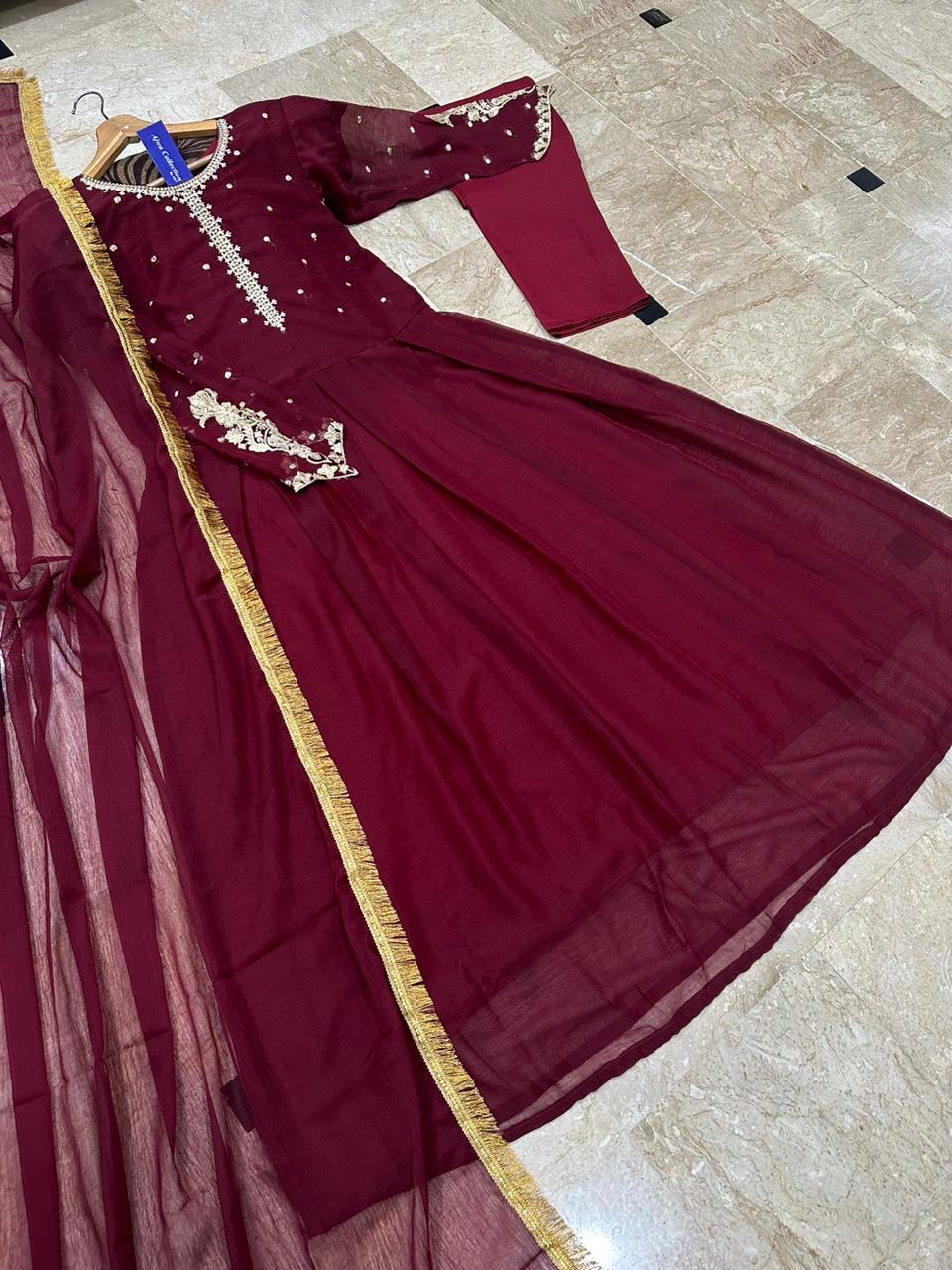 HIGH QUALITY FABRIC THREE PIECE MAXI