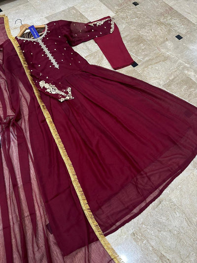 HIGH QUALITY FABRIC THREE PIECE MAXI