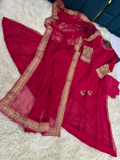 Heavy embroidered chiffon maxi