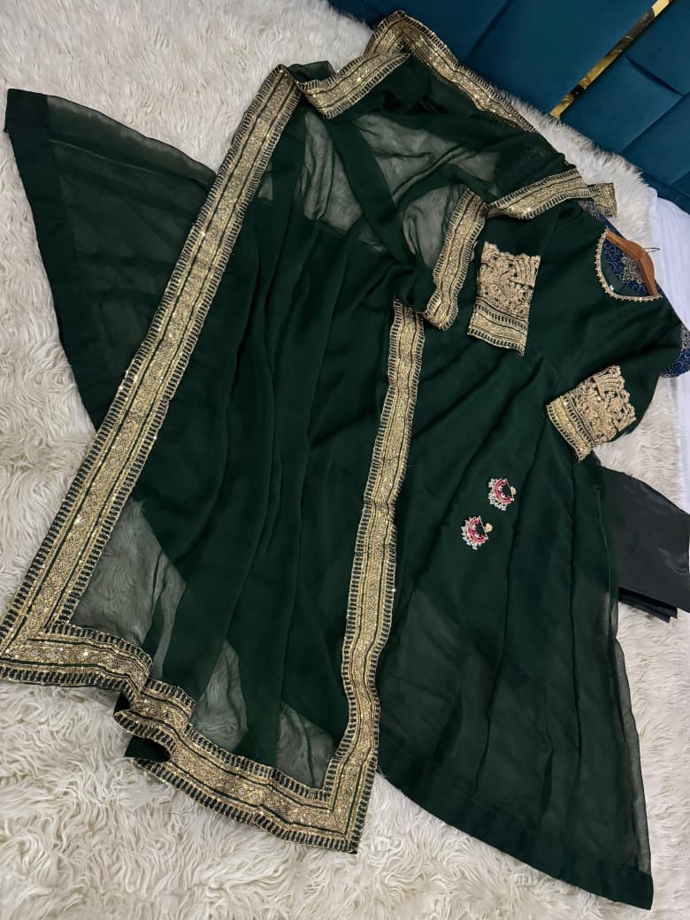 Heavy embroidered chiffon maxi