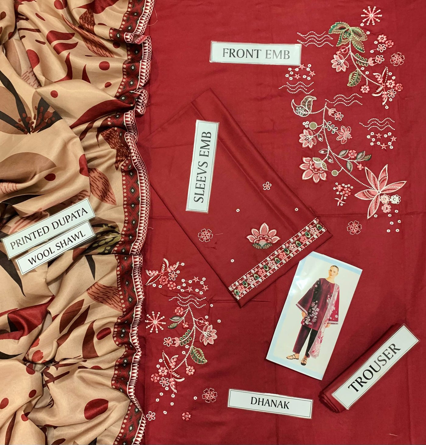 Premium 3-Piece Embroidered Suits