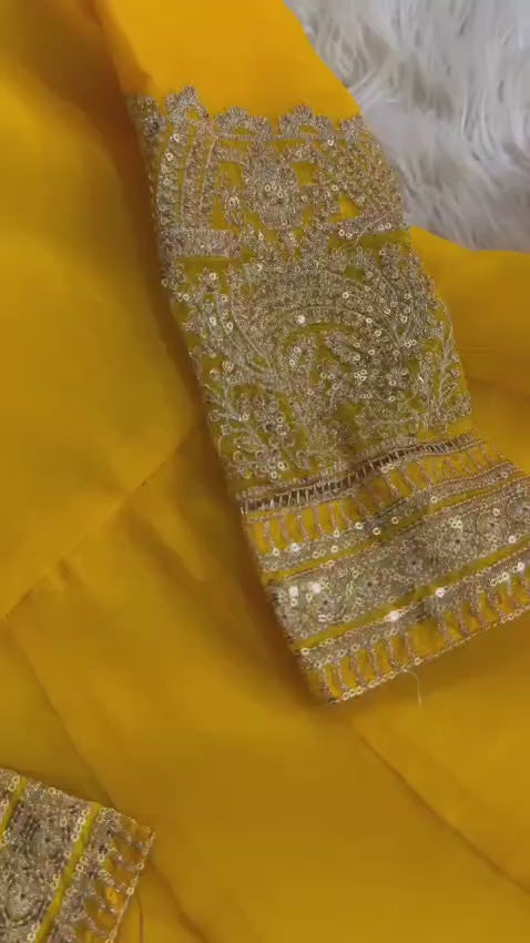 Heavy embroidered chiffon maxi