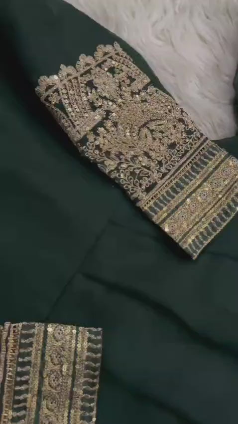 Heavy embroidered chiffon maxi