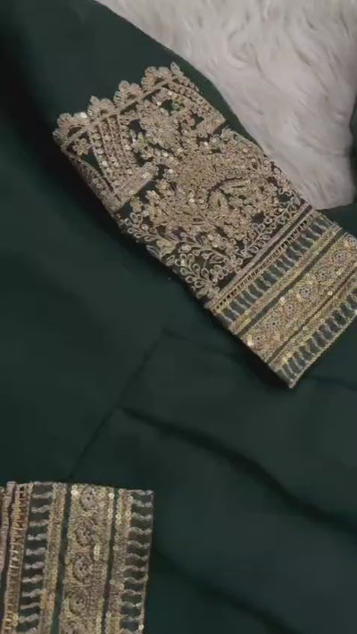 Heavy embroidered chiffon maxi